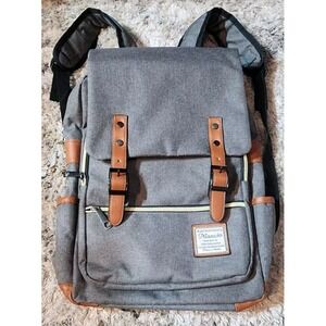 Mancio Slim Laptop Backpack with USB Charging Port Vintage‎ Gray